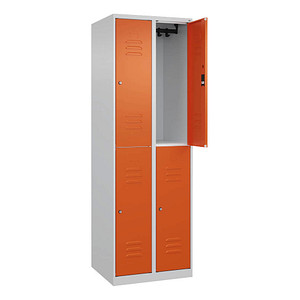 CP Spind Classic Plus reinorange, lichtgrau 080300-20-S10061, 4 Schließfächer 60,0 x 50,0 x 185,0 cm