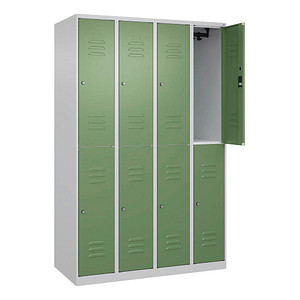 CP Spind Classic Plus lichtgrau, resedagrün 080300-40-S10053, 8 Schließfächer 120,0 x 50,0 x 185,0 cm