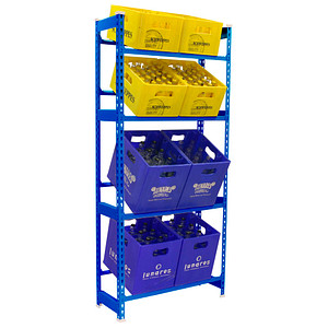 Simonrack Getränkekistenregal SIMONBOTTLE 4 8425437119507 blau 80,0 x 30,0 x 200,0 cm