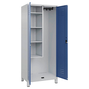 CP Putzmittelschrank Classic Plus 080110-02-S10005 fernblau, lichtgrau 80,0 x 50,0 x 195,0 cm, aufgebaut