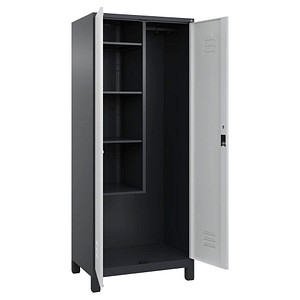 CP Putzmittelschrank Classic Plus 080110-02-S10012 anthrazitgrau, lichtgrau 80,0 x 50,0 x 195,0 cm, aufgebaut