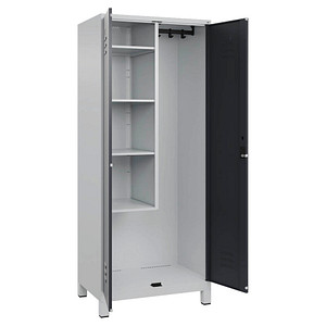 CP Putzmittelschrank Classic Plus 080110-02-S10008 anthrazitgrau, lichtgrau 80,0 x 50,0 x 195,0 cm, aufgebaut