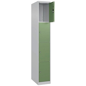 CP Schließfachschrank Classic Plus lichtgrau, resedagrün 080000-104-S10006, 4 Schließfächer 30,0 x 50,0 x 185,0 cm