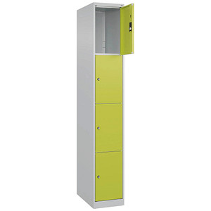 CP Schließfachschrank Classic Plus clowngrün, lichtgrau 080000-104-S10009, 4 Schließfächer 30,0 x 50,0 x 185,0 cm