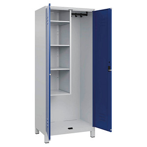 CP Putzmittelschrank Classic Plus 080110-02-S10017 enzianblau, lichtgrau 80,0 x 50,0 x 195,0 cm, aufgebaut