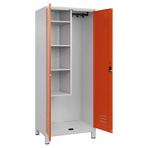 CP Putzmittelschrank Classic Plus 080110-02-S10036 lichtgrau, reinorange 80,0 x 50,0 x 195,0 cm, aufgebaut