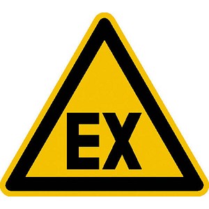 SafetyMarking® Warnaufkleber Warnung vor explosionsfähiger Atmosphäre dreieckig 10,0 x 10,0 cm