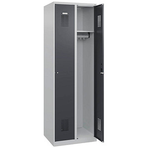 CP Spind Classic Plus anthrazitgrau, lichtgrau 088055-20-S10004, 2 Schließfächer 60,0 x 50,0 x 185,0 cm