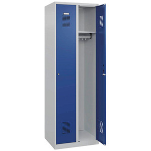 CP Spind Classic Plus enzianblau, lichtgrau 088055-20-S10003, 2 Schließfächer 60,0 x 50,0 x 185,0 cm