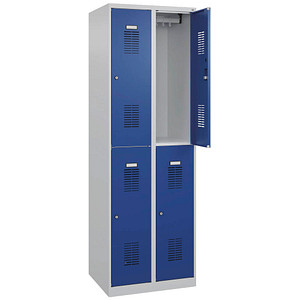 CP Spind Basic Plus enzianblau, lichtgrau 088355-20-S10003, 4 Schließfächer 60,0 x 50,0 x 185,0 cm