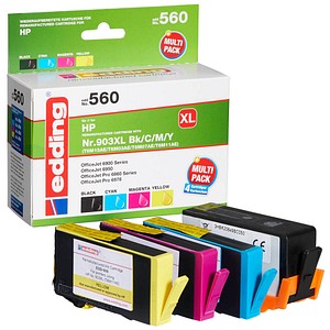 edding Tinte edd-560 XL, Multipack ersetzt HP 903XL (3HZ51AE) Multipack 4