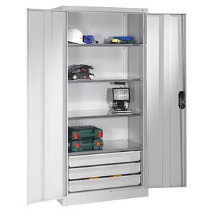 CP Stahlschrank 8921-503 lichtgrau 93,0 x 50,0 x 195,0 cm, aufgebaut