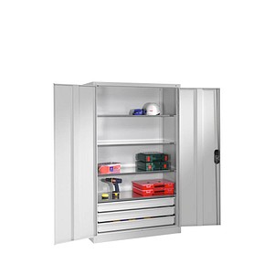 CP Stahlschrank 8931-503 lichtgrau 120,0 x 50,0 x 195,0 cm, aufgebaut