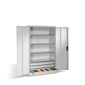 CP Stahlschrank 8932-503 lichtgrau 120,0 x 60,0 x 195,0 cm, aufgebaut
