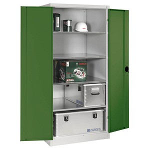 CP Stahlschrank 8924-052 lichtgrau, rededagrün 93,0 x 80,0 x 195,0 cm, aufgebaut