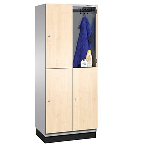 CP Spind Cambio lichtgrau, birke 45101-22/4500-700/45222-730, 4 Schließfächer 80,0 x 52,5 x 198,0 cm