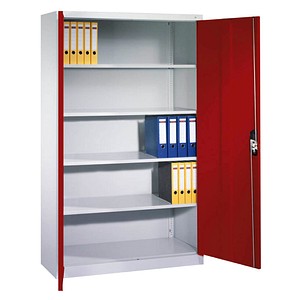 CP Stahlschrank C 2000 Acurado 9460-000 lichtgrau, rubinrot 120,0 x 40,0 x 195,0 cm, aufgebaut