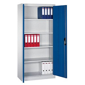 CP Stahlschrank C 2000 Acurado 9260-000 lichtgrau, enzianblau 93,0 x 40,0 x 195,0 cm, aufgebaut