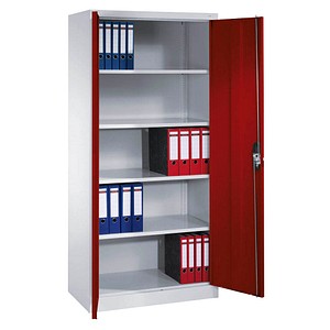CP Stahlschrank C 2000 Acurado 9280-000 lichtgrau, rubinrot 93,0 x 50,0 x 195,0 cm, aufgebaut