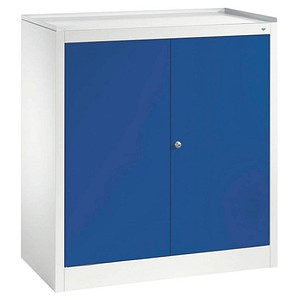 CP Stahlschrank 8821-00 lichtgrau, enzianblau 94,0 x 50,0 x 100,0 cm, aufgebaut