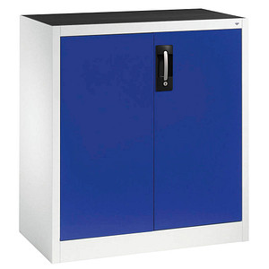 CP Stahlschrank 8821-000 lichtgrau, enzianblau 93,0 x 50,0 x 100,0 cm, aufgebaut