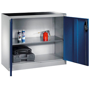 CP Stahlschrank 8830-000 lichtgrau, enzianblau 120,0 x 40,0 x 100,0 cm, aufgebaut