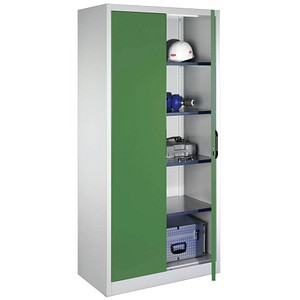 CP Stahlschrank 8921-00 lichtgrau, rededagrün 93,0 x 50,0 x 195,0 cm, aufgebaut