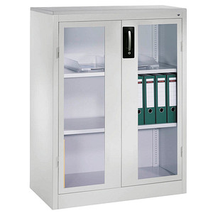 CP Stahlschrank 8521-055/1050-80 lichtgrau, Acrylglas 93,0 x 50,0 x 120,0 cm, aufgebaut