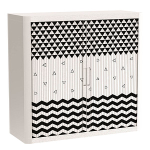 PAPERFLOW easyOffice Black&White Rollladenschrank 60436 1 Fachboden 110,0 x 41,5 x 104,0 cm