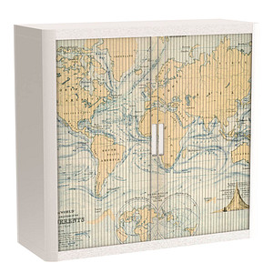 PAPERFLOW easyOffice Vintage Rollladenschrank 62488 2 Fachböden 110,0 x 41,5 x 104,0 cm