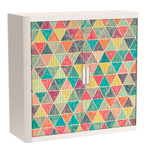 PAPERFLOW easyOffice Vintage Rollladenschrank 62352 2 Fachböden 110,0 x 41,5 x 104,0 cm