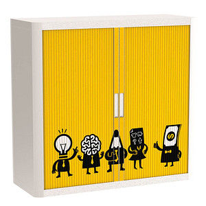 PAPERFLOW easyOffice Business Rollladenschrank 62256 2 Fachböden 110,0 x 41,5 x 104,0 cm