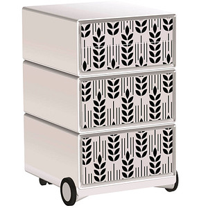 PAPERFLOW easyOffice Black & White Rollcontainer weiß, schwarz 4 Auszüge 39,0 x 43,6 x 64,2 cm