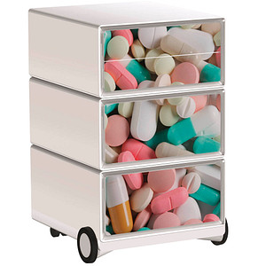 PAPERFLOW easyOffice Business Rollcontainer weiß, bunt 4 Auszüge 39,0 x 43,6 x 64,2 cm