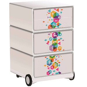 PAPERFLOW easyOffice Business Rollcontainer weiß, bunt 4 Auszüge 39,0 x 43,6 x 64,2 cm