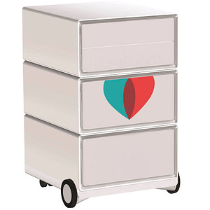 PAPERFLOW easyOffice Business Rollcontainer weiß, bunt 4 Auszüge 39,0 x 43,6 x 64,2 cm