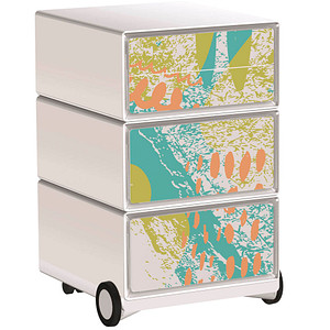 PAPERFLOW easyOffice Colour Rollcontainer weiß, bunt 4 Auszüge 39,0 x 43,6 x 64,2 cm