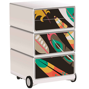 PAPERFLOW easyOffice Colour Rollcontainer weiß, bunt 4 Auszüge 39,0 x 43,6 x 64,2 cm