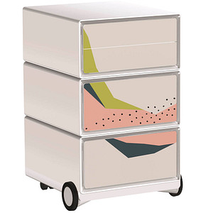 PAPERFLOW easyOffice Colour Rollcontainer weiß, bunt 4 Auszüge 39,0 x 43,6 x 64,2 cm