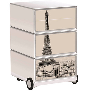 PAPERFLOW easyOffice Business Rollcontainer weiß, bunt 4 Auszüge 39,0 x 43,6 x 64,2 cm