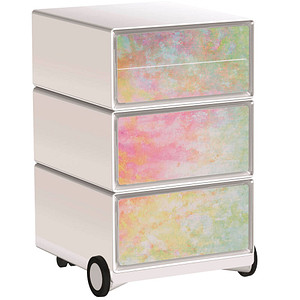 PAPERFLOW easyOffice Colour Rollcontainer weiß, bunt 4 Auszüge 39,0 x 43,6 x 64,2 cm