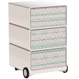 PAPERFLOW easyOffice Colour Rollcontainer weiß, bunt 4 Auszüge 39,0 x 43,6 x 64,2 cm