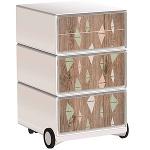 PAPERFLOW easyOffice Colour Rollcontainer weiß, bunt 4 Auszüge 39,0 x 43,6 x 64,2 cm