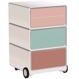 PAPERFLOW easyOffice Colour Rollcontainer weiß, bunt 4 Auszüge 39,0 x 43,6 x 64,2 cm