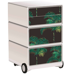 PAPERFLOW easyOffice Tropical Rollcontainer weiß, bunt 4 Auszüge 39,0 x 43,6 x 64,2 cm