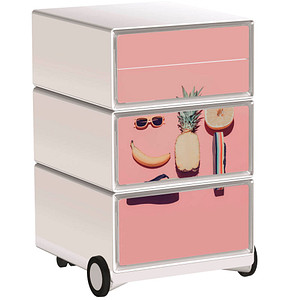 PAPERFLOW easyOffice Tropical Rollcontainer weiß, bunt 4 Auszüge 39,0 x 43,6 x 64,2 cm