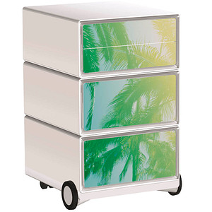 PAPERFLOW easyOffice Tropical Rollcontainer weiß, bunt 4 Auszüge 39,0 x 43,6 x 64,2 cm