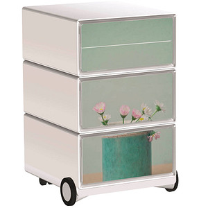 PAPERFLOW easyOffice Garden Factory Rollcontainer weiß, bunt 4 Auszüge 39,0 x 43,6 x 64,2 cm