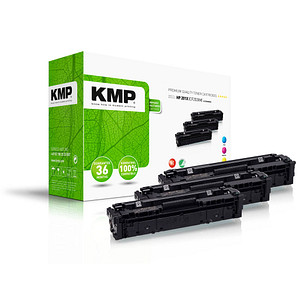KMP H-T215VX Toner Kombi-Pack ersetzt HP HP 201X (CF401X, CF403X, CF402X) Cyan,