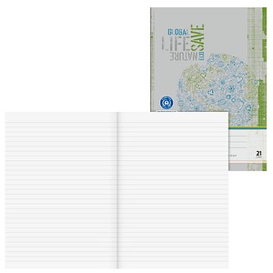 BRUNNEN Schulheft Recycling Lineatur 21 liniert DIN A4 ohne Rand, 16 Blatt